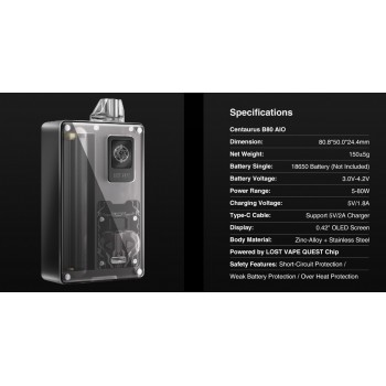 Centaurus B80 AIO Gush Grey Kit - Lost Vape